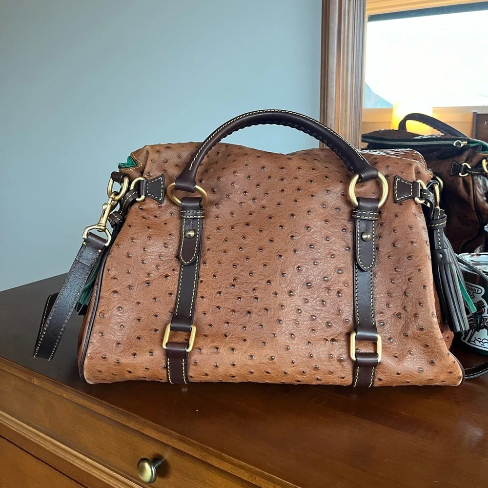Dooney & Bourke Large Ostrich Florentine Satchel NWOT - Picture 13 of 14